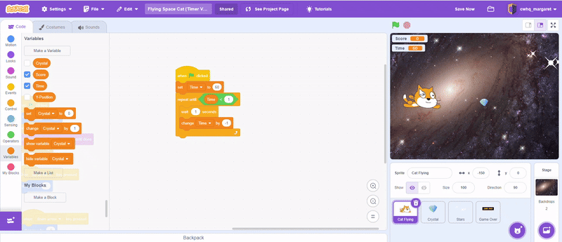 Step 2 timer counts down
