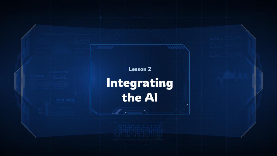 Class slide integrating the AI