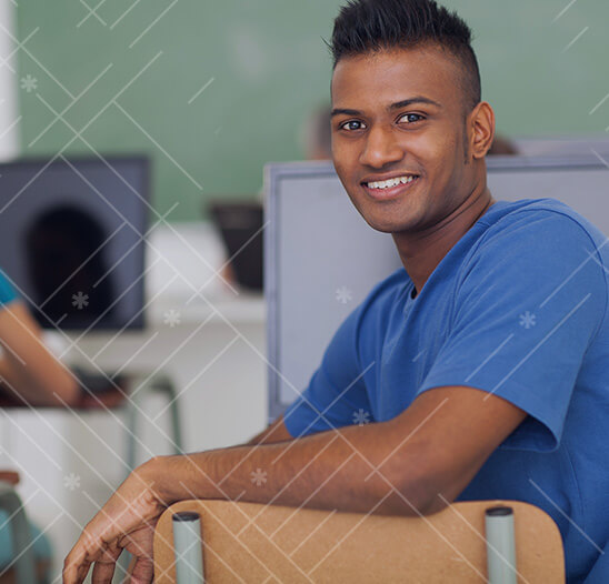 python track high school boy in blue shirt