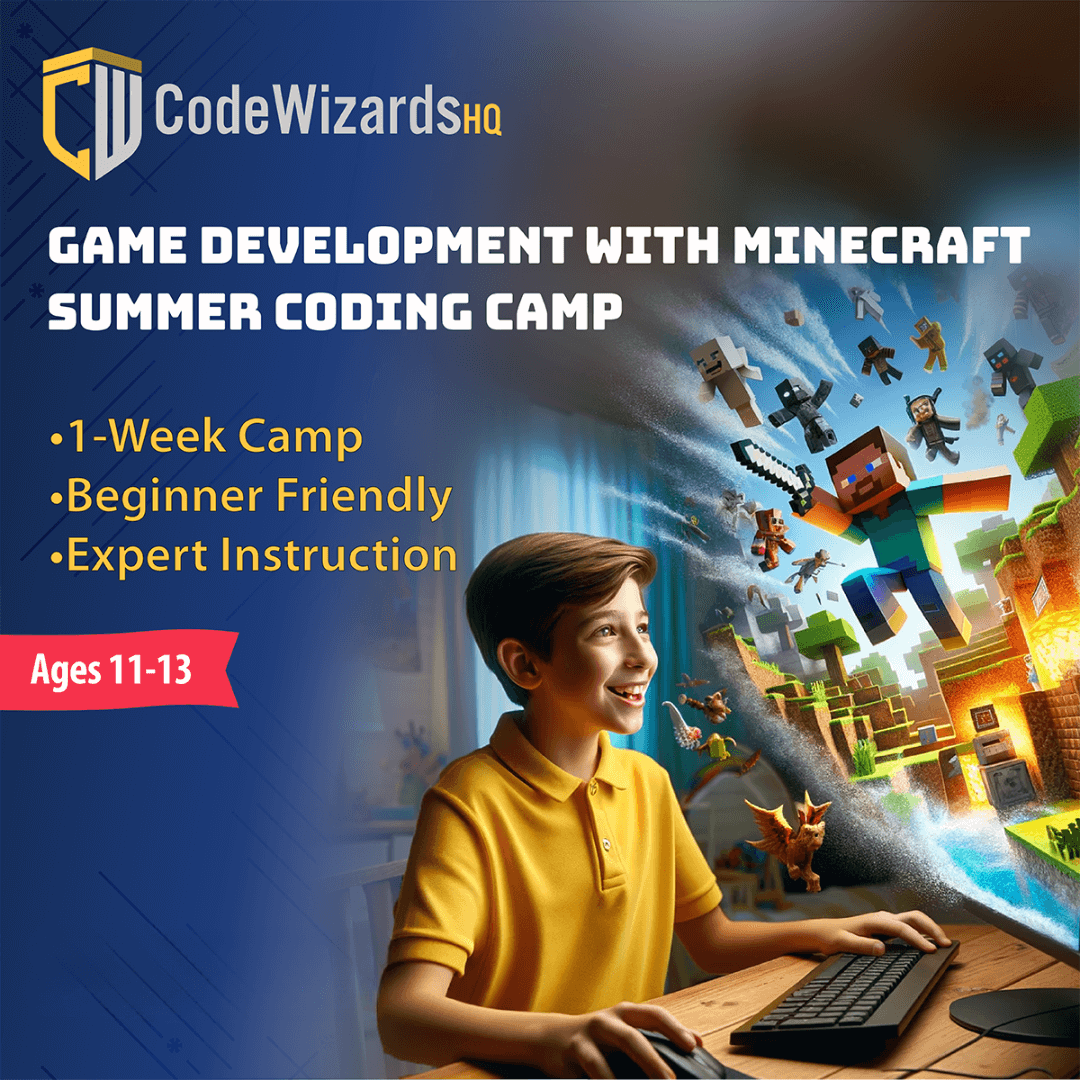 summer minecraft coding camp for ages 11-13