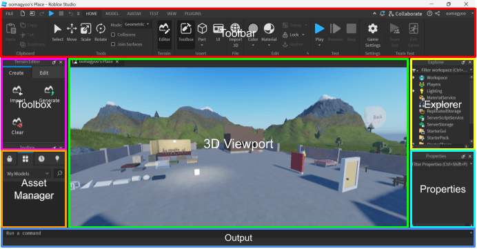 Roblox studio interface